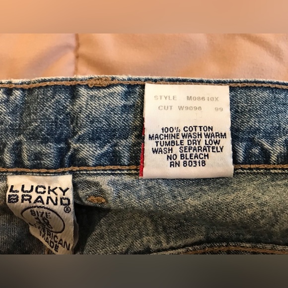 Vintage Lucky Brand Low Rise Flare Dungaree Jeans - 10 / 30 - Picture 6 of 12